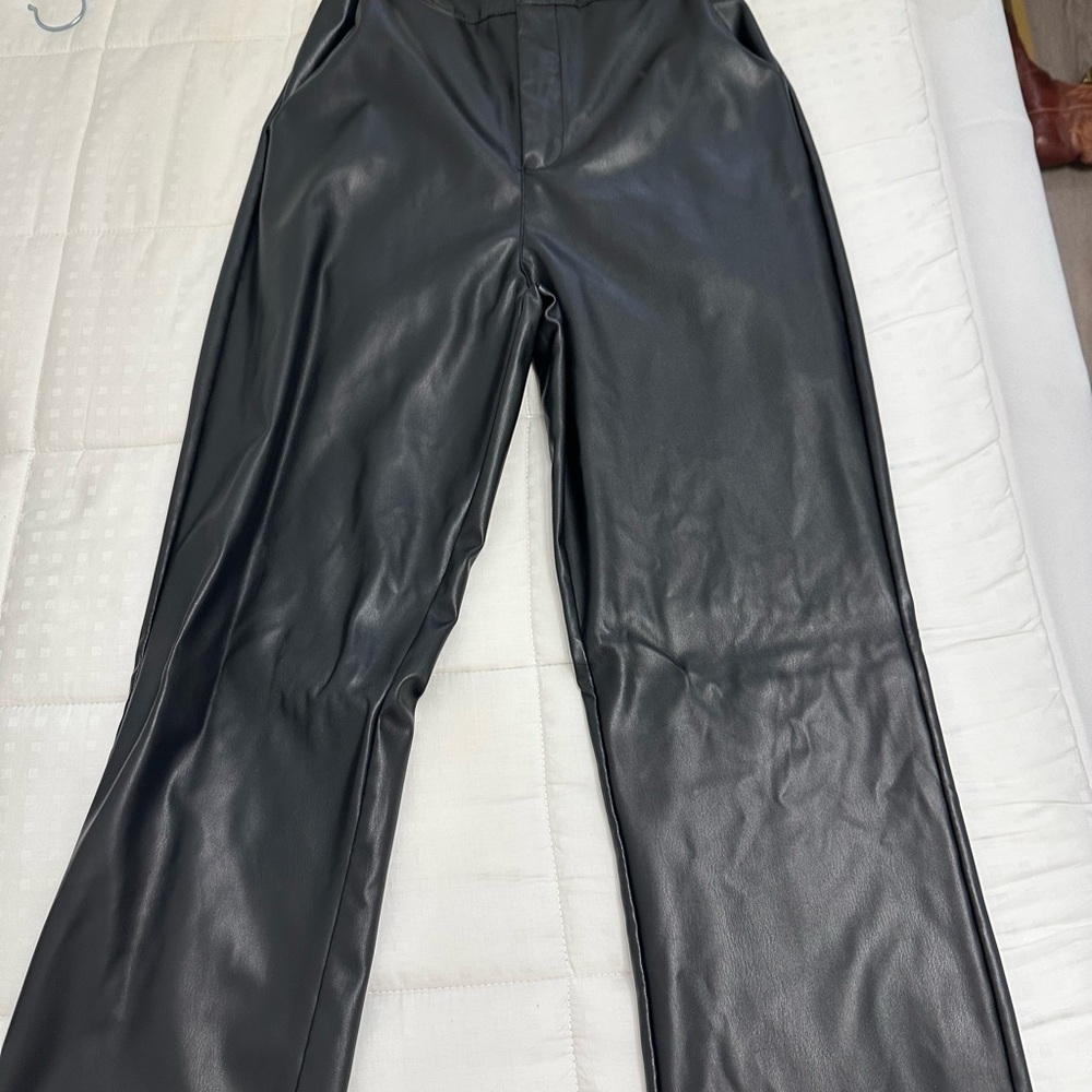 Black Faux Leather Pants